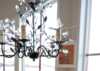 Hanging lamp interior decor in the panoramic apartment