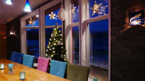 Aurora guest house is decorated for Advent