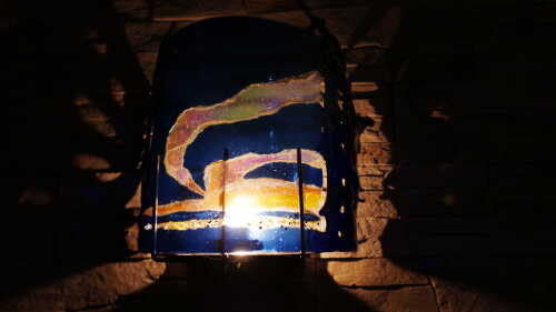 Shining wall lamp with Northern Lights decoration