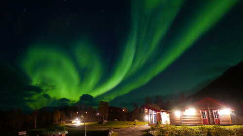 Nordlys over Andøy Friluftssenter