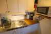 The kitchen area in the studio cabin