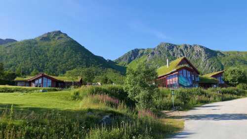 Aurora guest house in summer sunlight