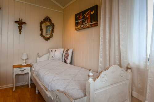 Spare bed placed in living room