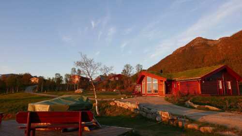 Aurora guest house bathing in the evening sunlight